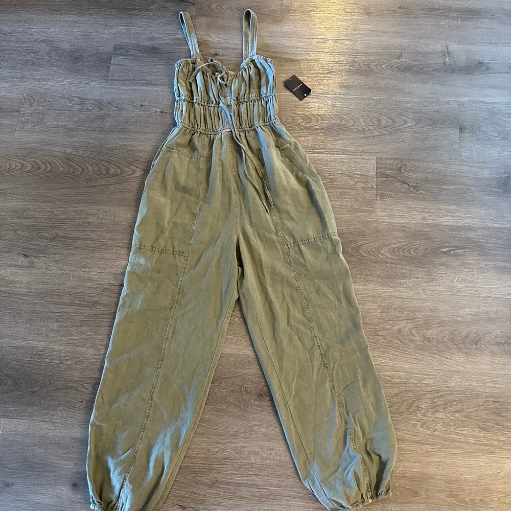 Lucky Brand Womens Women's Tie Front Utility Jumpsuit